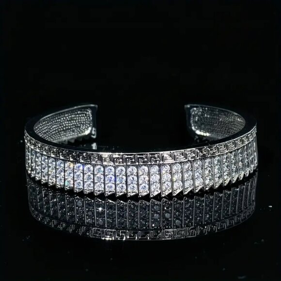 14K White Gold Womens 2ct Diamond Bangle Bracelet Ladies New 14 K Silver Jewelry